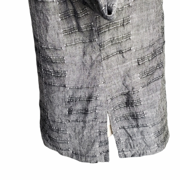 Linen Full Snap Button Down Minimalist Capsule Neutral Shirt 0/small Chico's - Picture 14 of 15